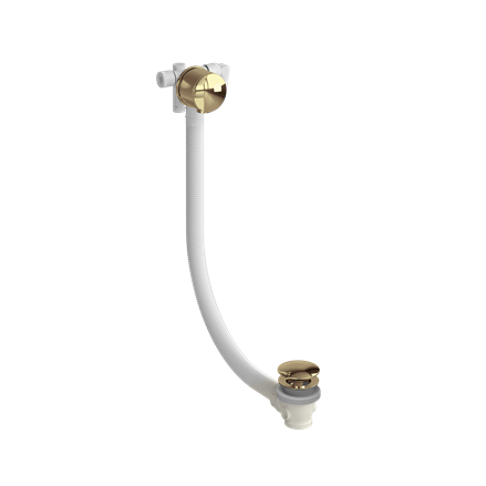 Riviera Overflow Bath Filler with Click Clack Waste-Gold 