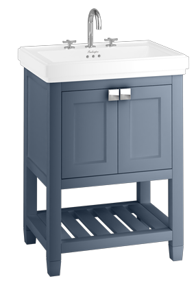 Riviera 650mm Vanity Unit with Riviera 650mm Square Basin in Blue with 1 tap hole
