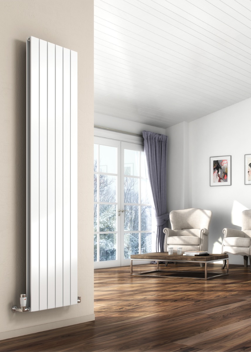 Flat Vertical Mild Steel Radiator 292 X 1600mm white