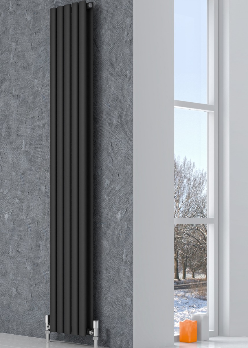 Neva Vertical Single Mild Steel Radiator 236 x 1500mm anthracite