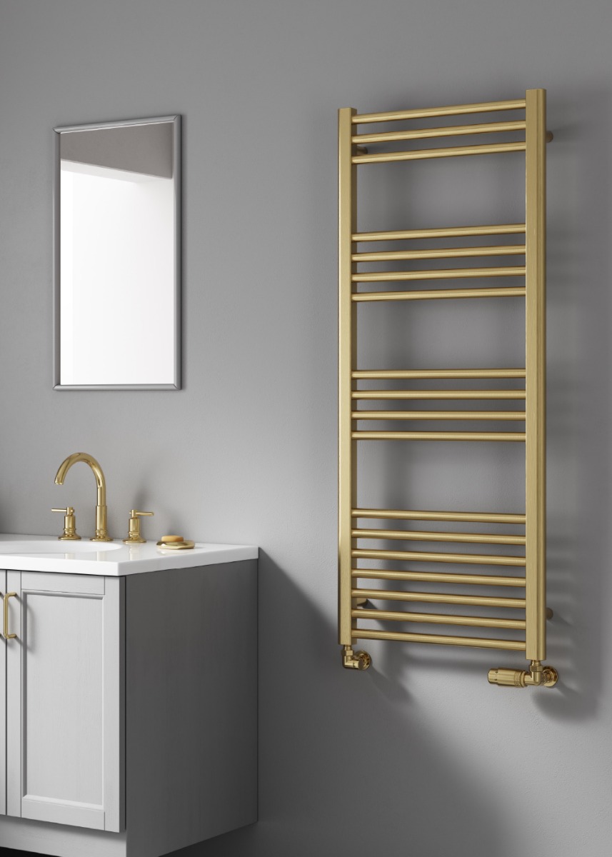 Ottone Towel Radiator 500 x 800mm Brushed Brass