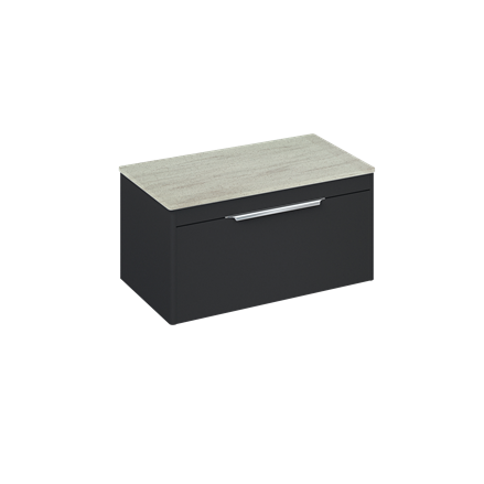 Shoreditch 850mm Wall Hung Single Drawer Unit with Concrete Haze Worktop Matt Grey