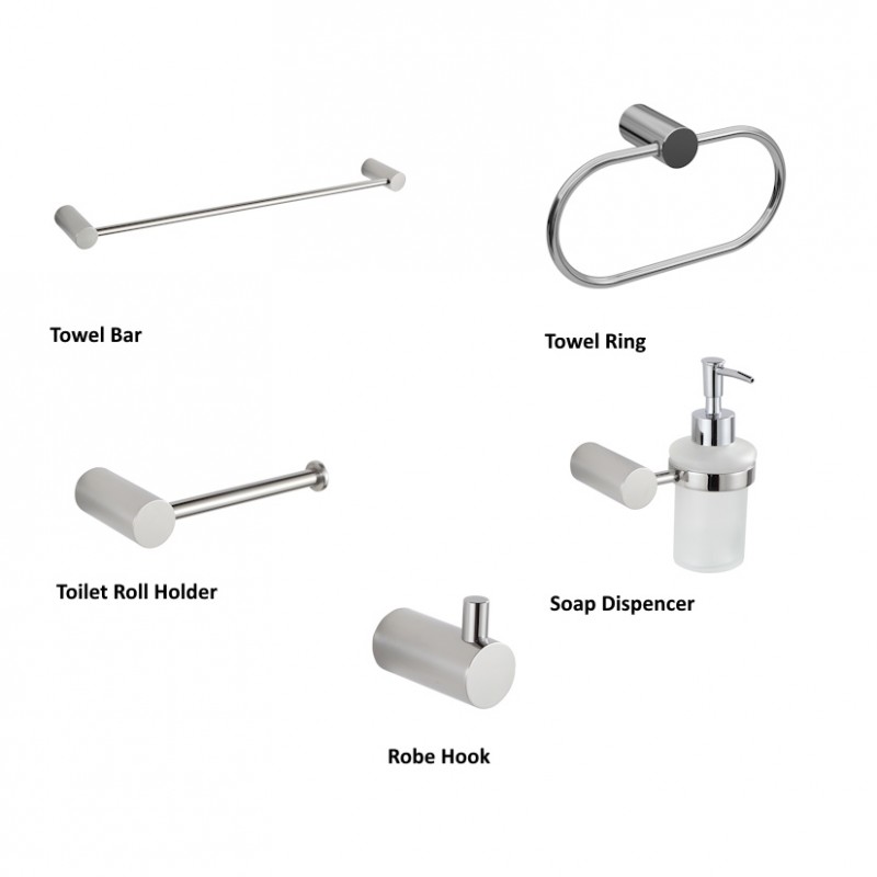 Saver-5 include the below: Towel Bar, Towel Ring, Toilet Roll Holder, Robe Hook, (SAVER - 5)