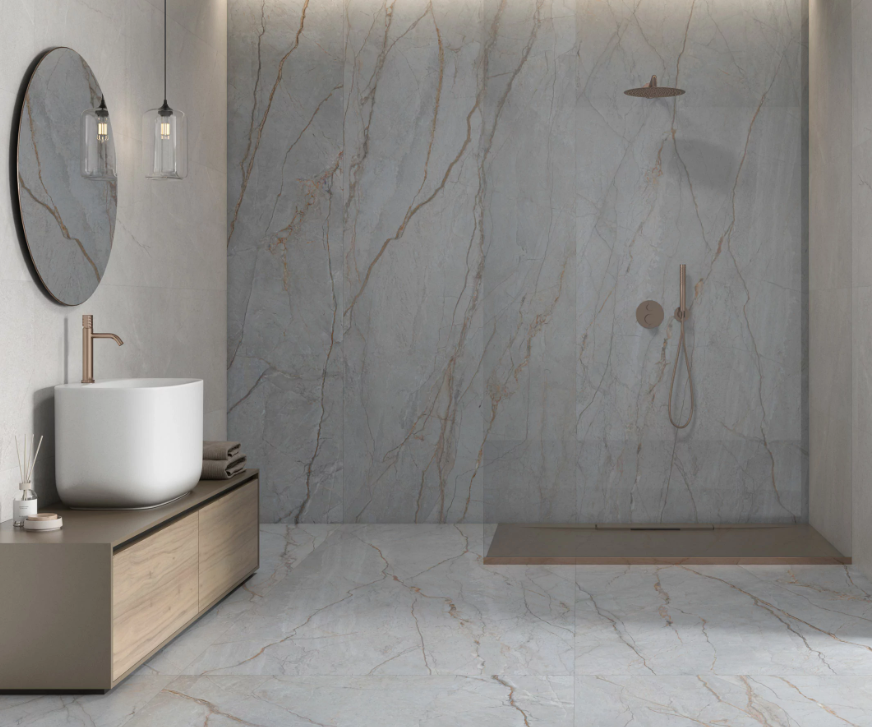 Roma Blue Marble Effect Porcelain Wall and Floor Tiles 1200x600x9mm