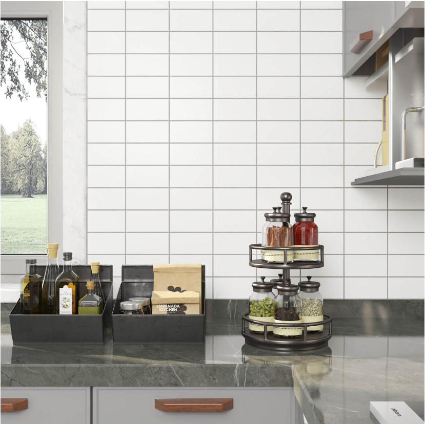 Soho Canvas White Gloss Pressed Bevelled Glazed Ceramic 75x150mm- Price per m2