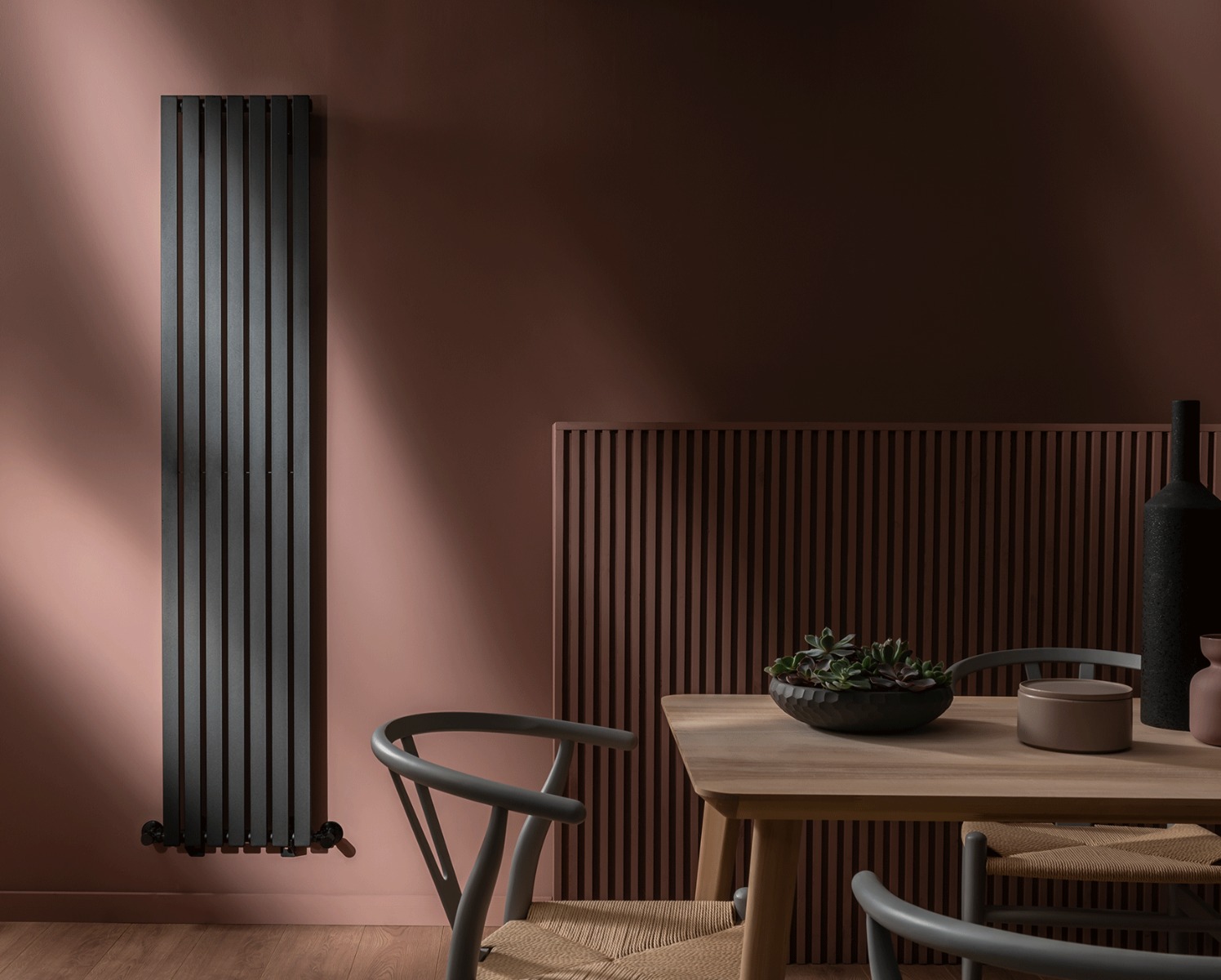 Designer Radiators Serenade Heating Only - Black 1800x252