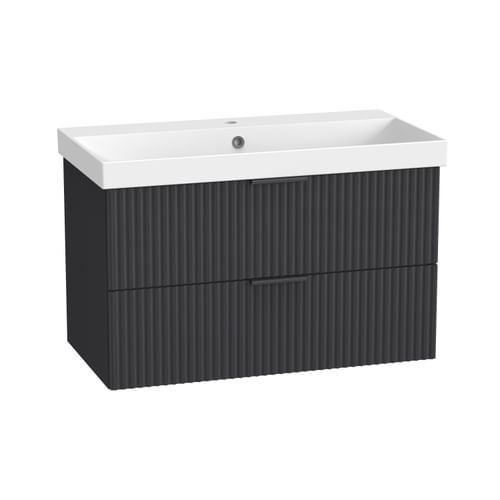 Cadence 800 Fluted Wall Mounted Unit - Storm Grey