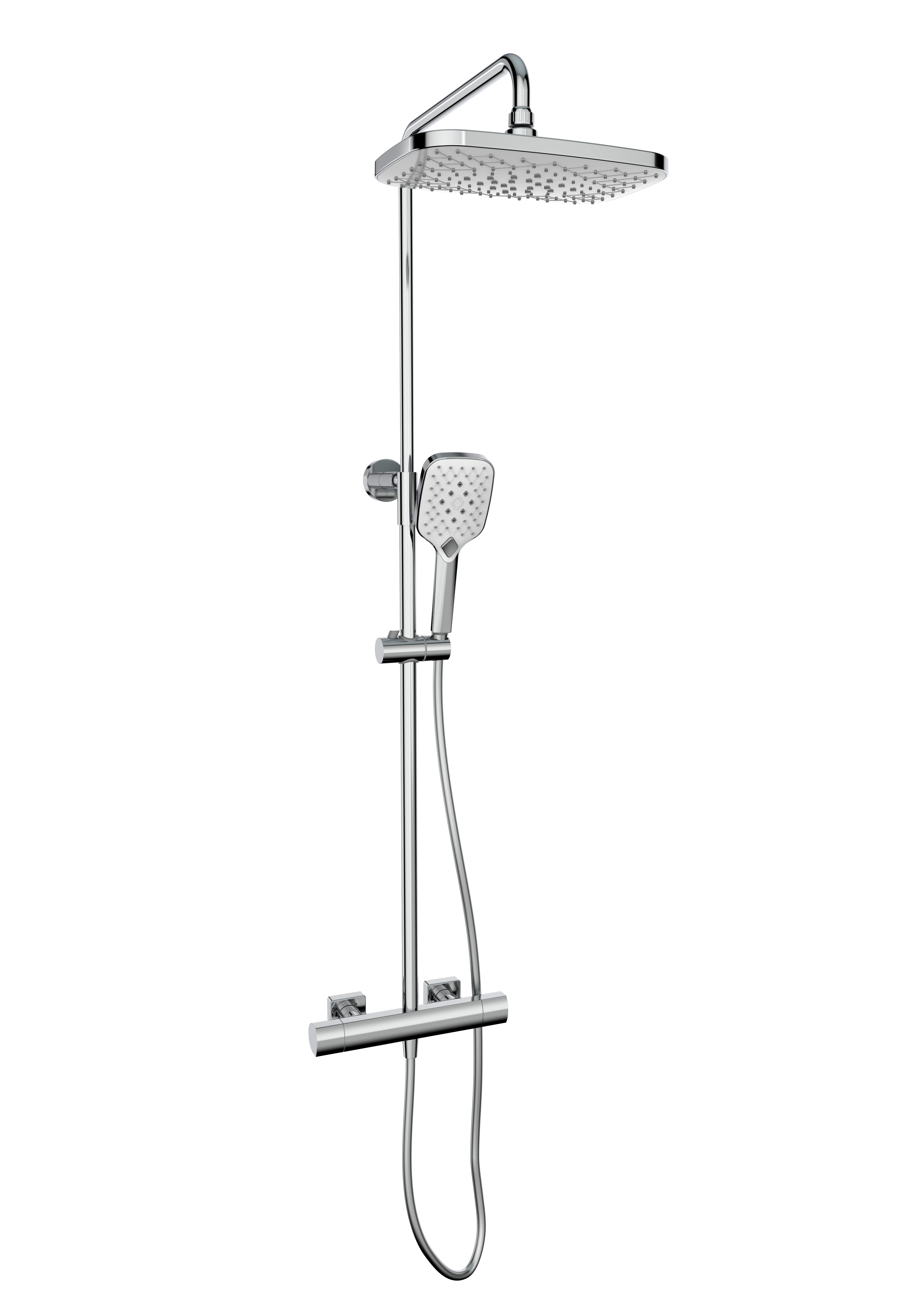 Kolt Shower with Sliding Handset and Drench Head Chrome