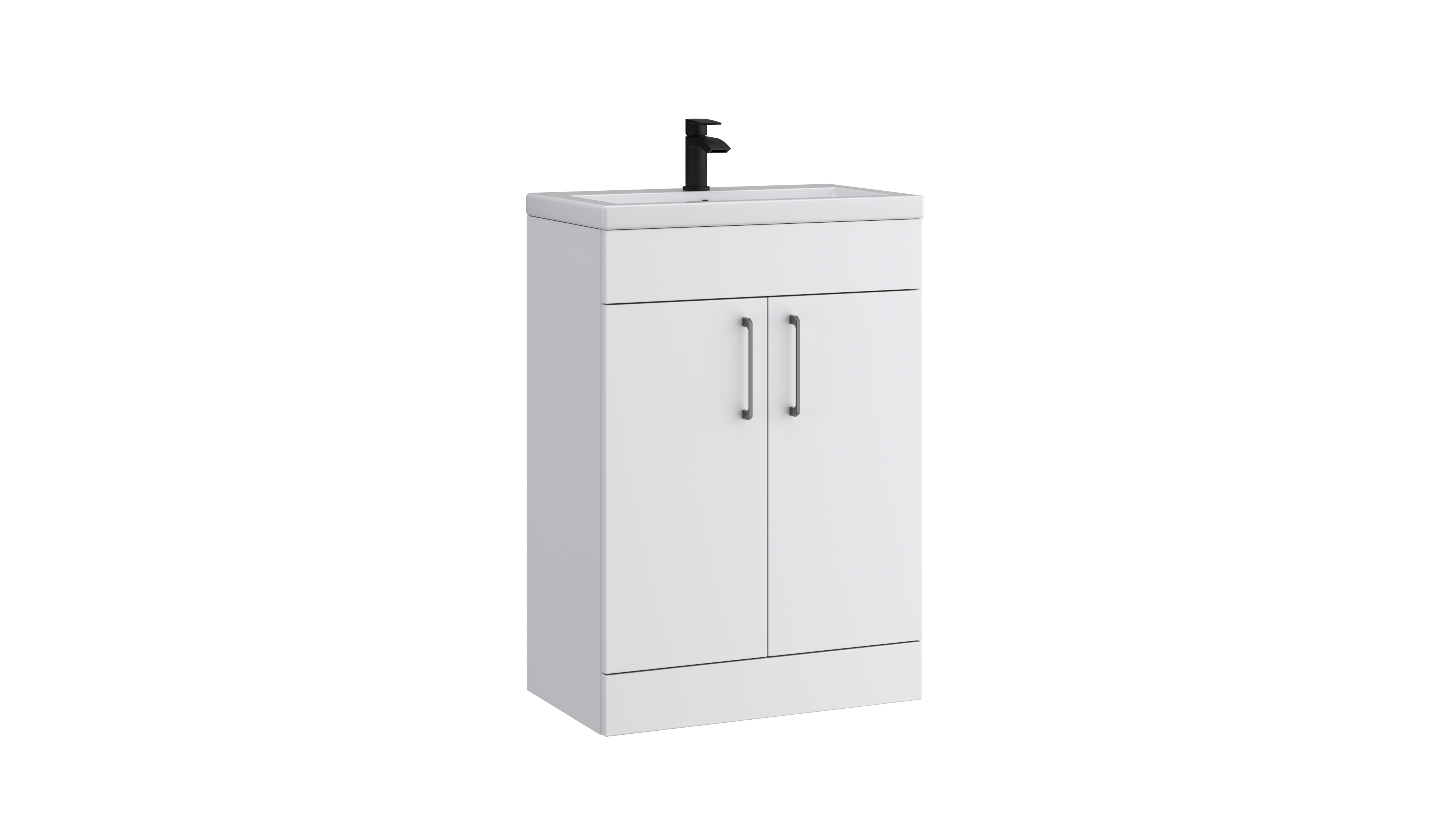 Dove 600mm 2 Door Slimline Unit Matt White