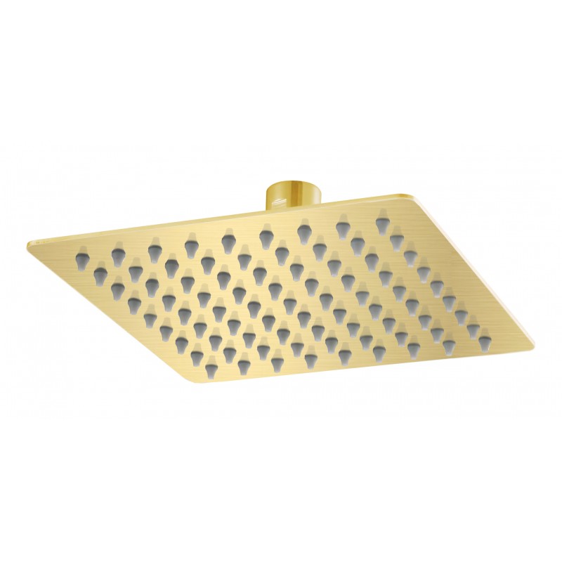 Slimline, Square overhead shower (anti-scaling) 250mm Brush Gold (SSH250-BG)