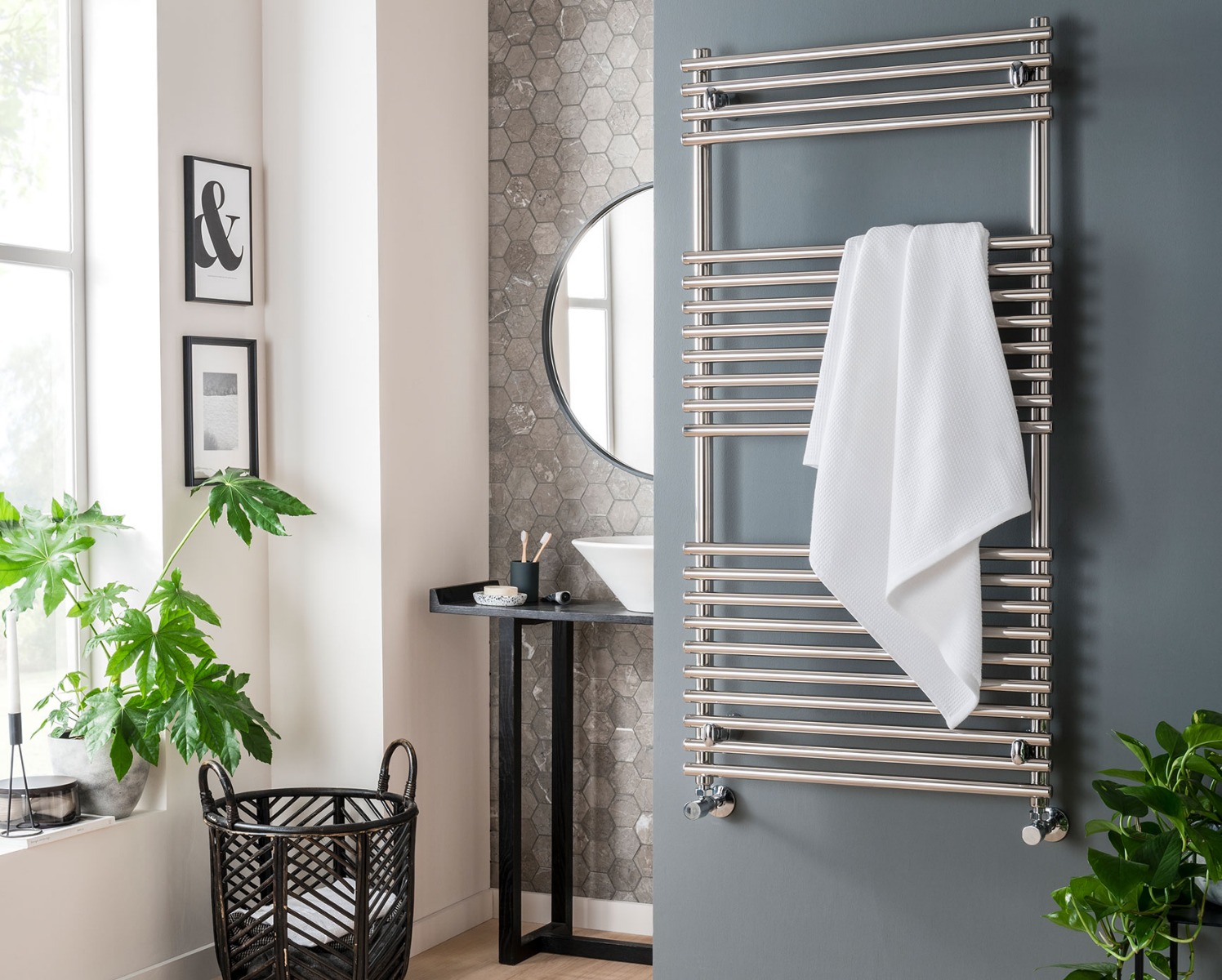 Ladder Rails Stella (curved) Dual Energy Only - Polished Stainless Steel 800x450