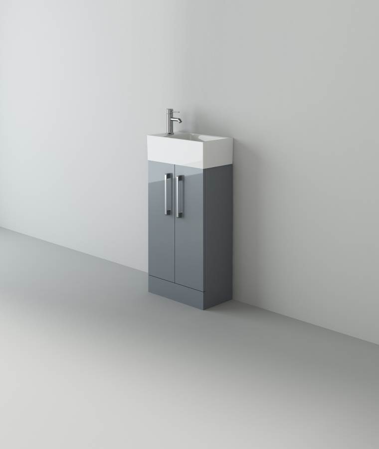 Star 475 Cloakroom Light Grey unit and Basin