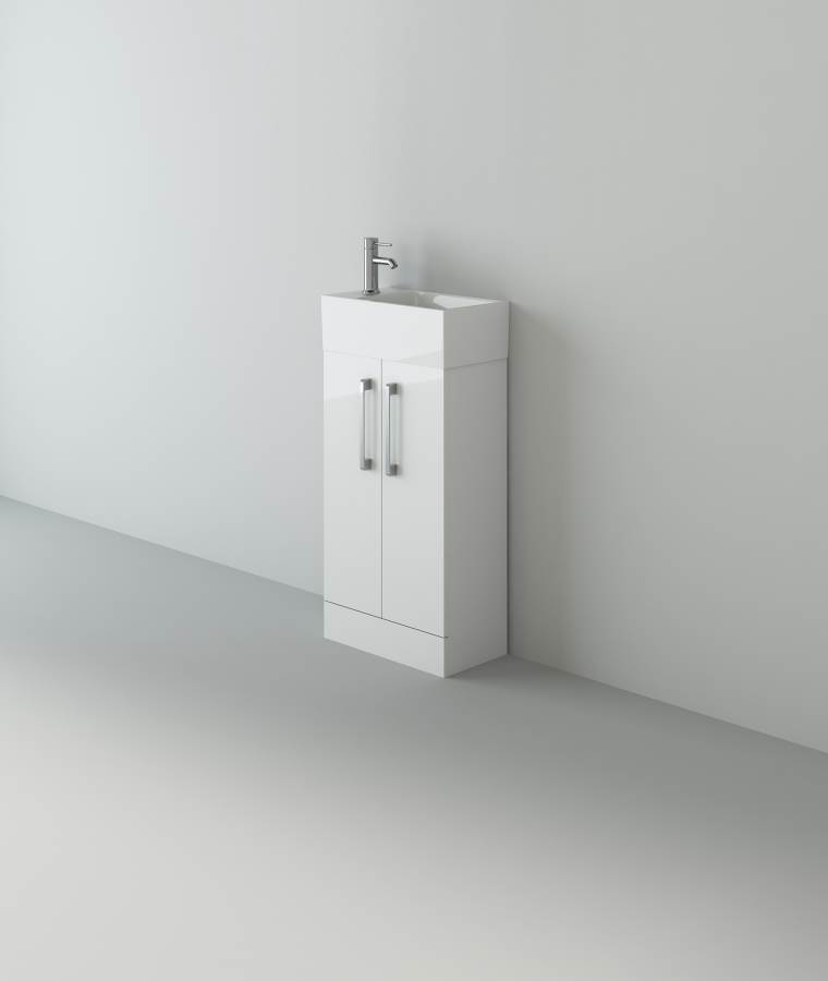Star 475 Cloakroom White unit and Basin