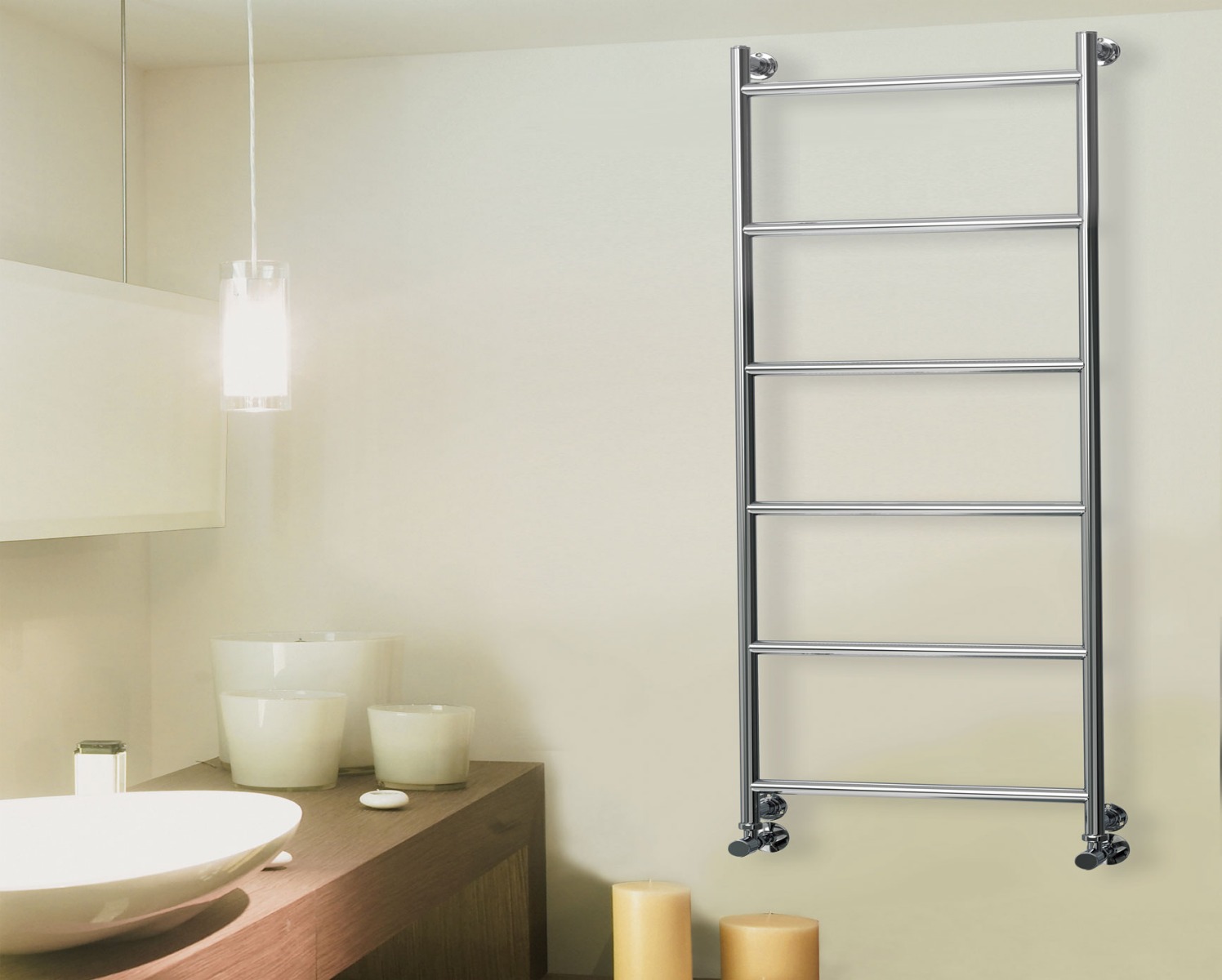 Contemporary Vivid II Towel Rail Heating-Chrome 1100x500