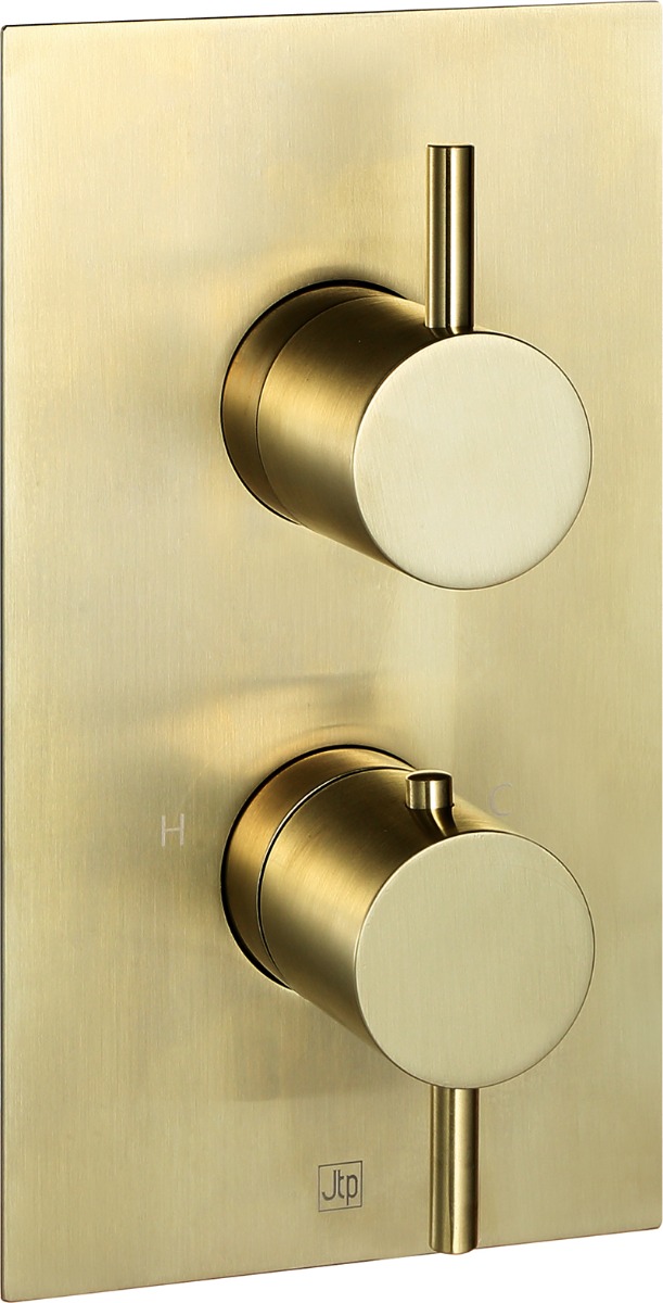 VOS Brushed Brass, Thermostatic Concealed 1 Outlet Shower Valve