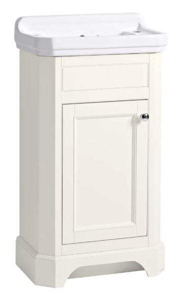 VITORIA CLOAKROOM UNIT & BASIN - LINEN WHITE VANITY