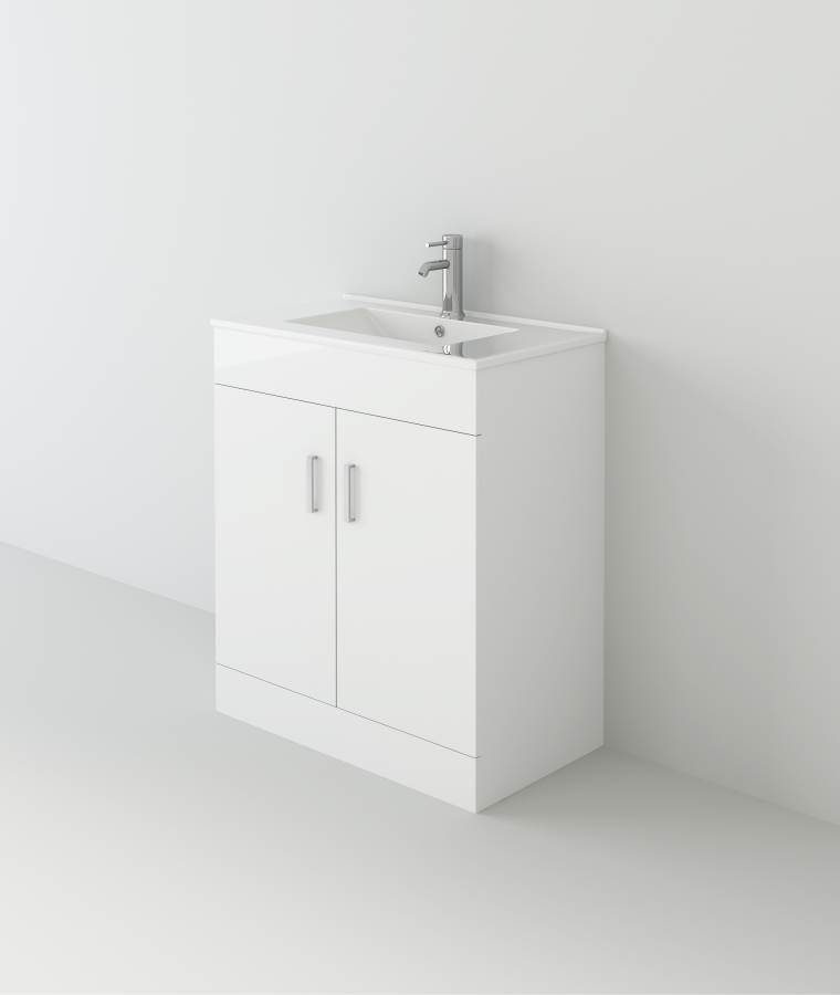 Venus 700 White FS Unit and Slim-Edge Basin (2 door)
