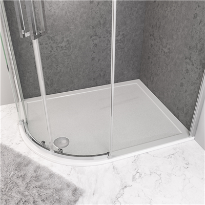 Corsair Anti-Slip 1200 x 900mm Offset Quad Left Hand (LH) 25mm Shower Tray - White