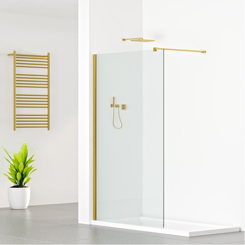 Wetroom Glass shower panel - Brush Gold (WGP60 - BG)