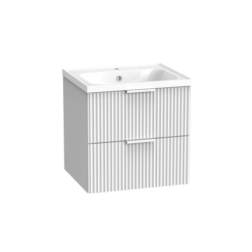 Cadence 500 Fluted Wall Mounted Unit - Matt White