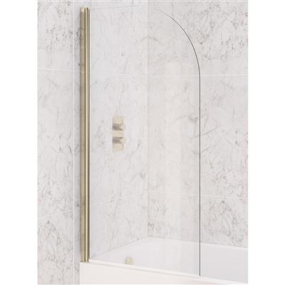 6mm 1400 x 800mm Radius Bath Screen - Brushed Brass